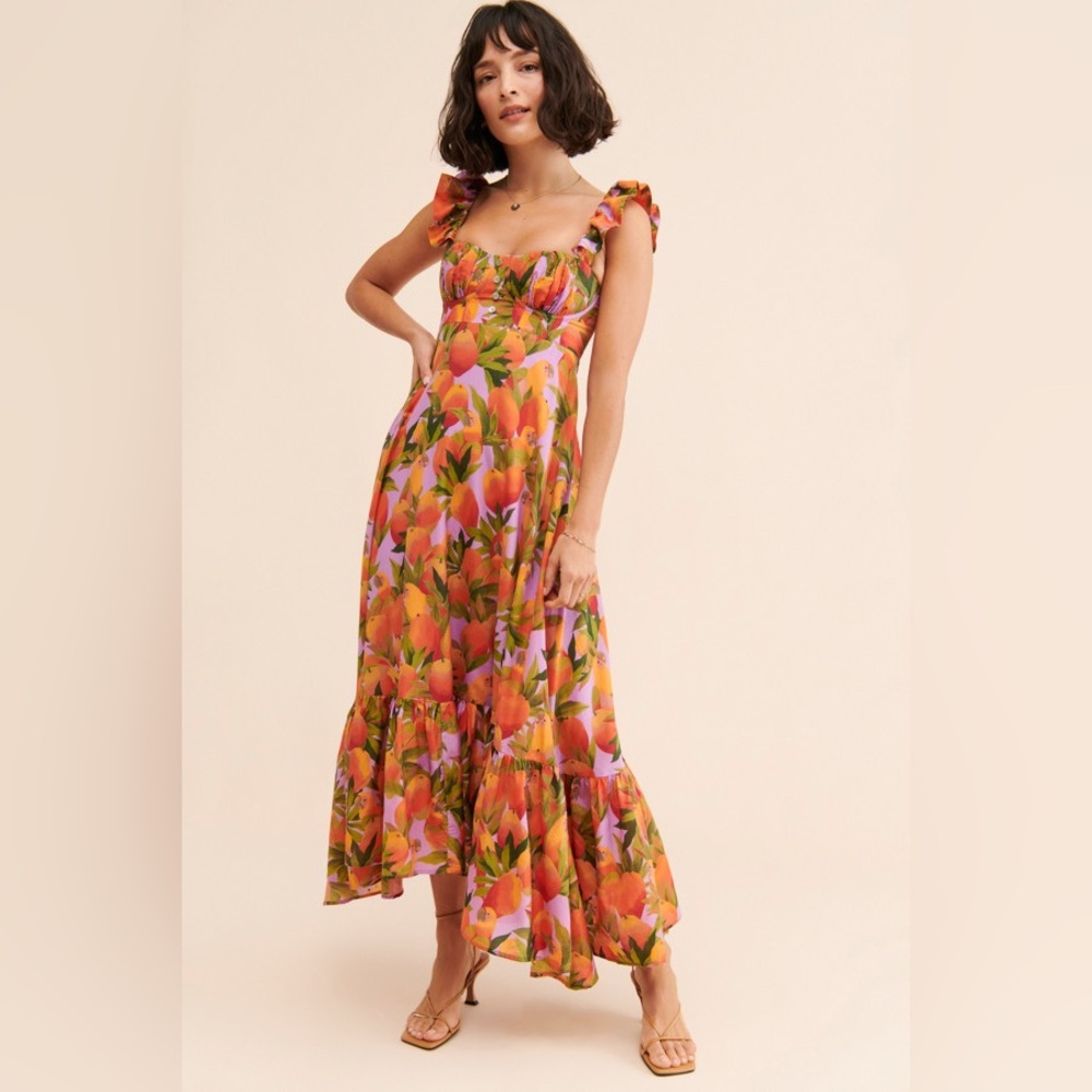 Farm Rio Mango Macaws Maxi Dress - Picture 1 of 4